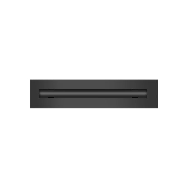 Front of 12 Inch 1 Slot Linear Air Vent Cover Black - 12 Inch 1 Slot Linear Diffuser Black - Texas Buildmart
