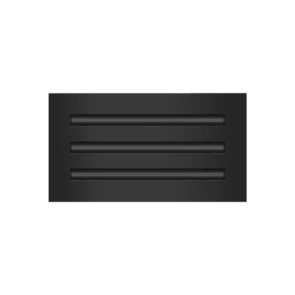 Front of 12x6 Modern Air Vent Cover Black - 12x6 Standard Linear Slot Diffuser Black - Texas Buildmart