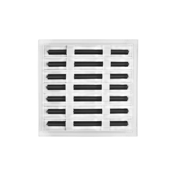 BUILDMART - 14x14 White Modern AC Vent Cover - Decorative Aluminum Air Vent - Standard Linear Slot Diffuser - Heating and Cooling Register Grille for Ceiling, Walls & Floors