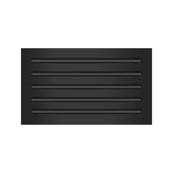 Front of 18x10 Modern Air Vent Cover Black - 18x10 Standard Linear Slot Diffuser Black - Texas Buildmart