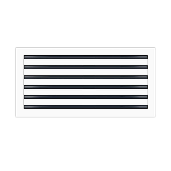 Front of 24x12 Modern Air Vent Cover White - 24x12 Standard Linear Slot Diffuser White - Texas Buildmart