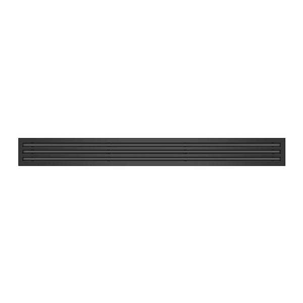 Front of 48 Inch 3 Slot Linear Air Vent Cover Black - 48 Inch 3 Slot Linear Diffuser Black - Texas Buildmart