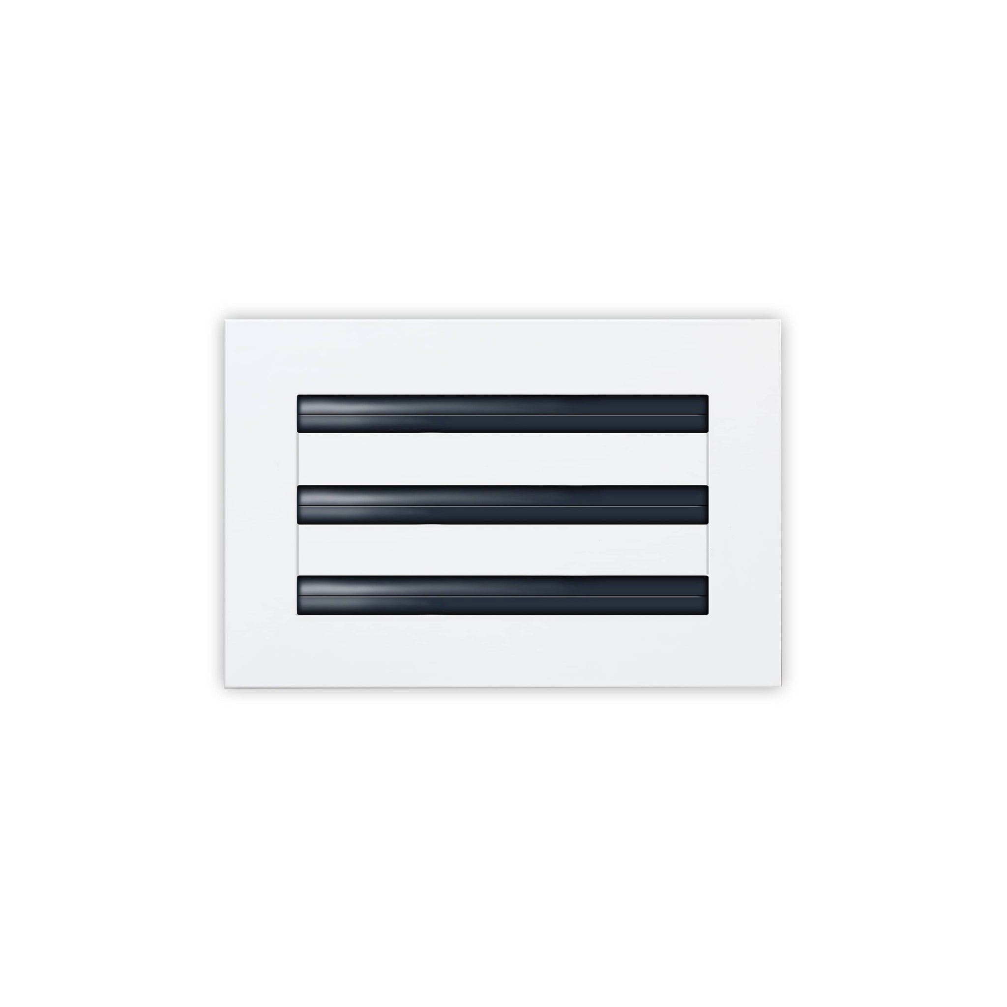 Front of 10x6 Modern Air Vent Cover White - 10x6 Standard Linear Slot Diffuser White - Texas Buildmart