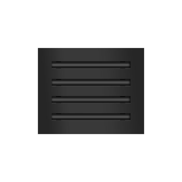 Front of 10x8 Modern Air Vent Cover Black - 10x8 Standard Linear Slot Diffuser Black - Texas Buildmart