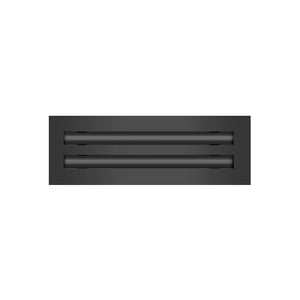 Front of 12 Inch 2 Slot Linear Air Vent Cover Black - 12 Inch 2 Slot Linear Diffuser Black - Texas Buildmart