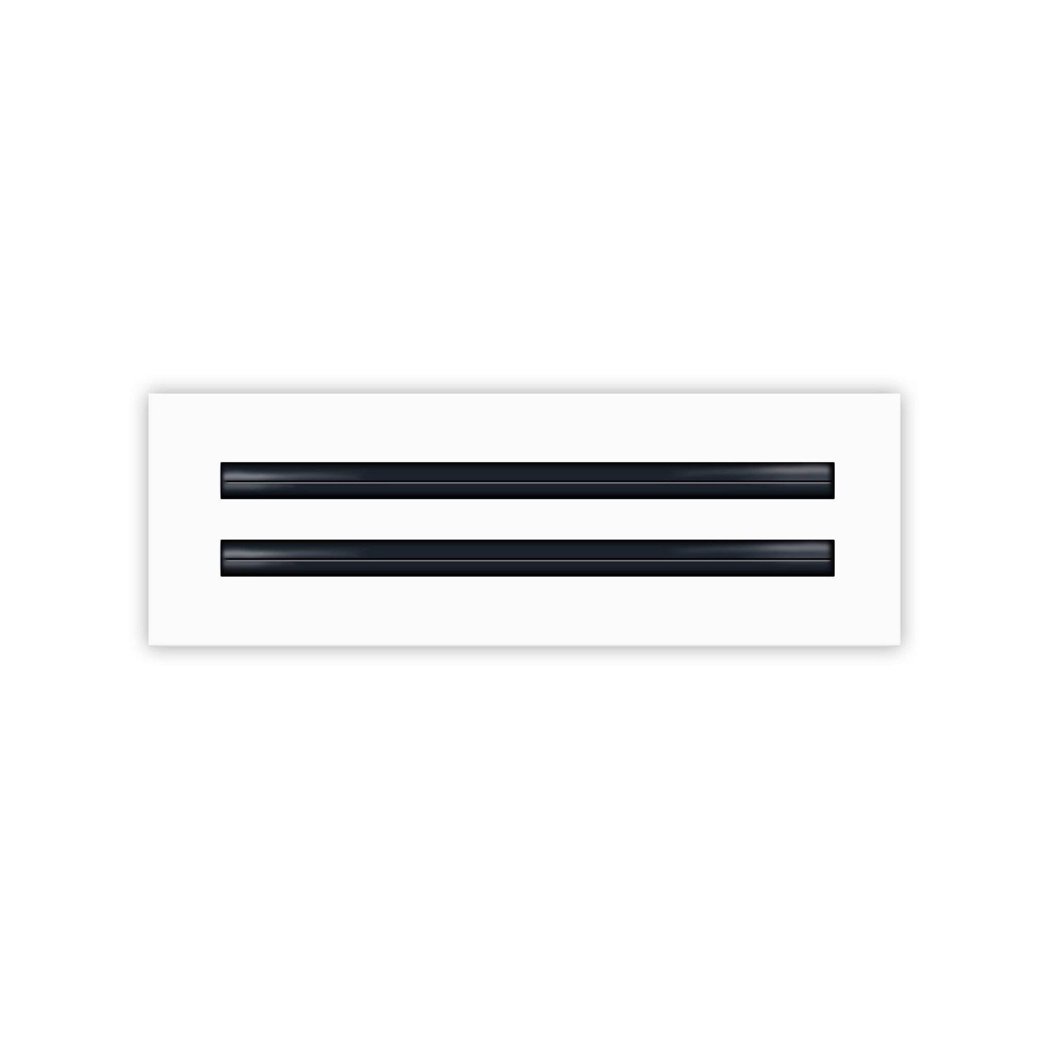 Front of 12x4 Modern Air Vent Cover White - 12x4 Standard Linear Slot Diffuser White - Texas Buildmart
