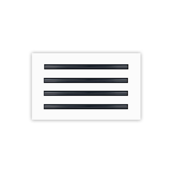 Front of 12x8 Modern Air Vent Cover White - 12x8 Standard Linear Slot Diffuser White - Texas Buildmart