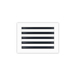 Front of 14x10 Modern Air Vent Cover White - 14x10 Standard Linear Slot Diffuser White - Texas Buildmart