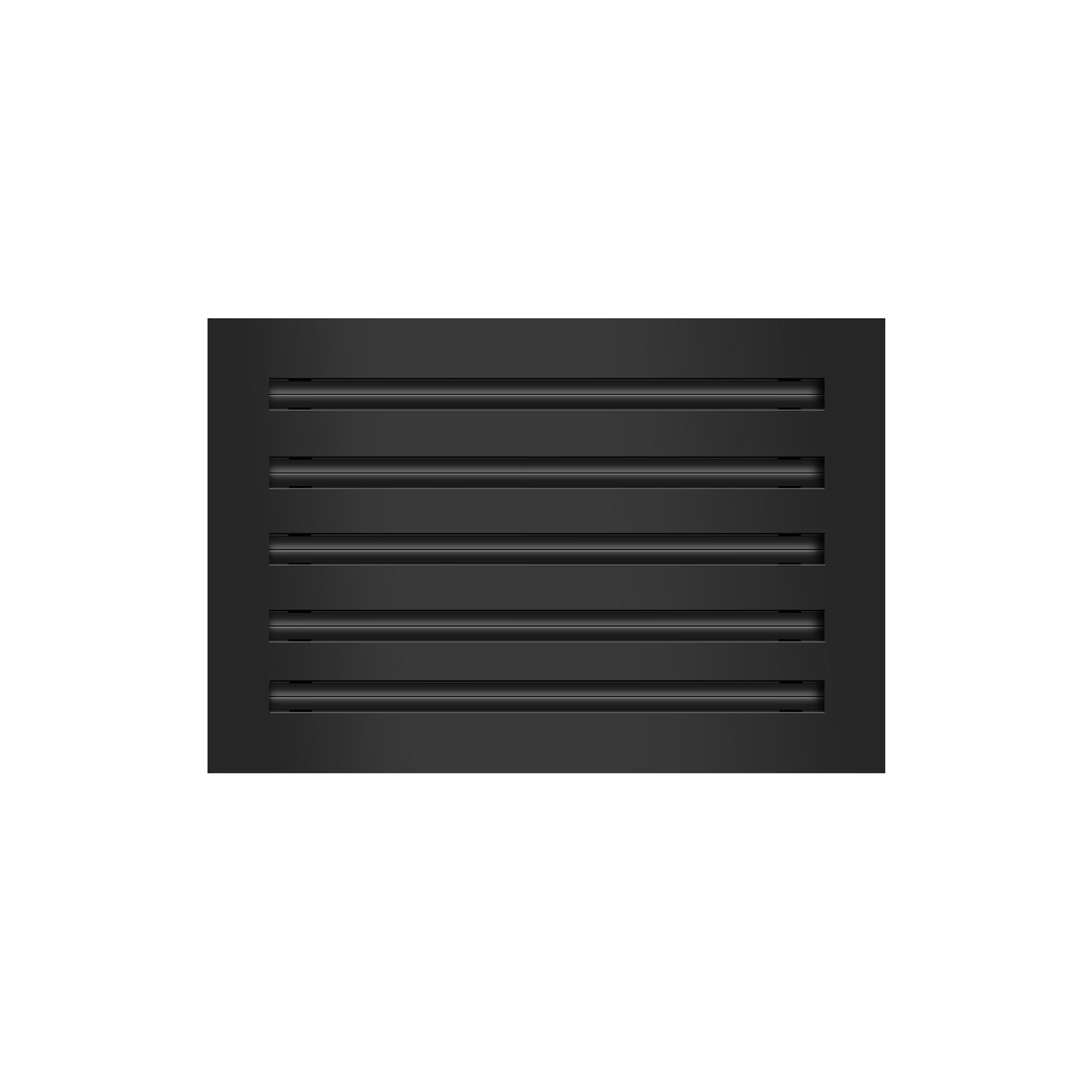 Front of 14x10 Modern Air Vent Cover Black - 14x10 Standard Linear Slot Diffuser Black - Texas Buildmart