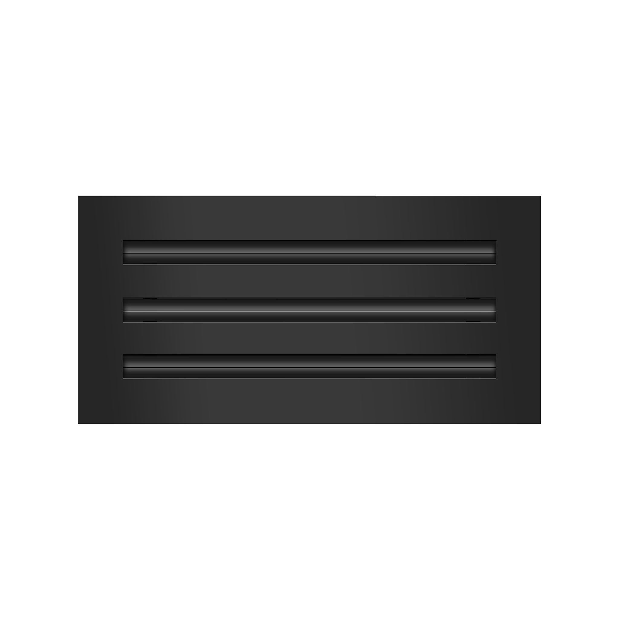 Front of 14x6 Modern Air Vent Cover Black - 14x6 Standard Linear Slot Diffuser Black - Texas Buildmart