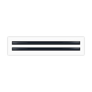 Front of 18 Inch 2 Slot Linear Air Vent Cover White - 18 Inch 2 Slot Linear Diffuser White - Texas Buildmart