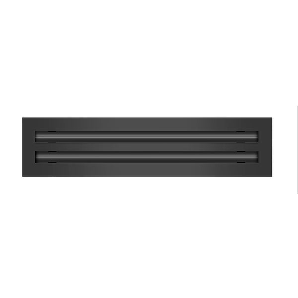 Back of 18 Inch 2 slot Linear Air Vent Cover Black - 18 Inch 2 slot Linear Diffuser Black - Texas Buildmart