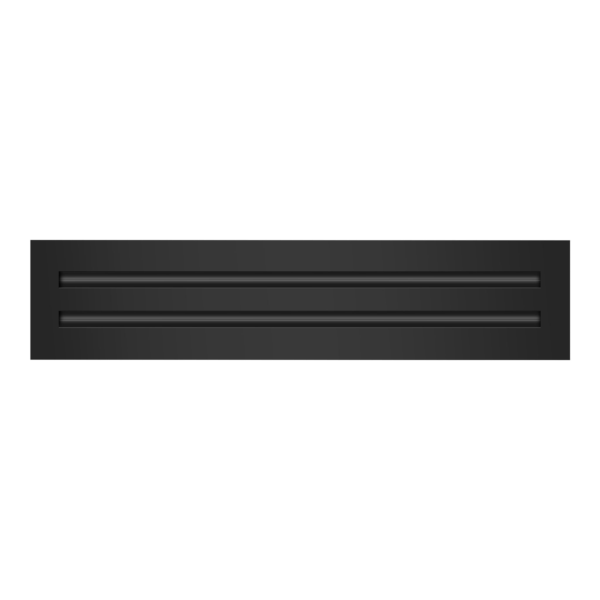Front of 18x4 Modern Air Vent Cover Black - 18x4 Standard Linear Slot Diffuser Black - Texas Buildmart