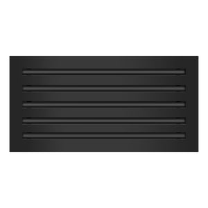 Front of 20x10 Modern Air Vent Cover Black - 20x10 Standard Linear Slot Diffuser Black - Texas Buildmart