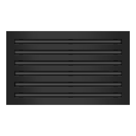 Front of 20x12 Modern Air Vent Cover Black - 20x12 Standard Linear Slot Diffuser Black - Texas Buildmart