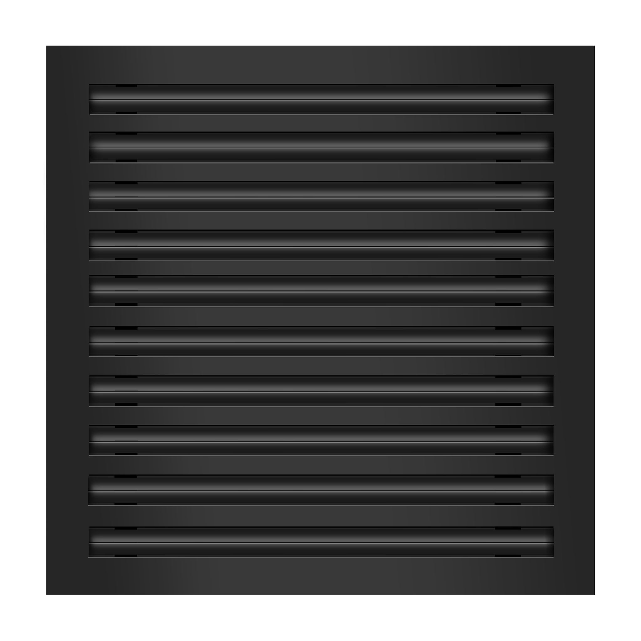 Front of 20x20 Modern Air Vent Cover Black - 20x20 Standard Linear Slot Diffuser Black - Texas Buildmart