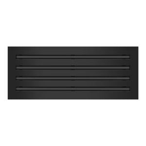 Front of 20x8 Modern Air Vent Cover Black - 20x8 Standard Linear Slot Diffuser Black - Texas Buildmart