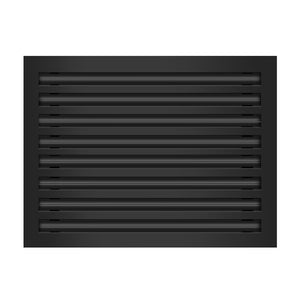 Front of 22x16 Modern Air Vent Cover Black - 22x16 Standard Linear Slot Diffuser Black - Texas Buildmart