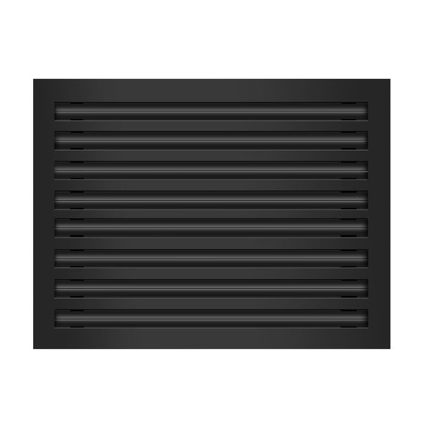 Front of 22x16 Modern Air Vent Cover Black - 22x16 Standard Linear Slot Diffuser Black - Texas Buildmart