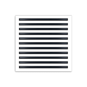 Side of 22x22 Modern Air Vent Cover White - 22x22 Standard Linear Slot Diffuser White - Texas Buildmart
