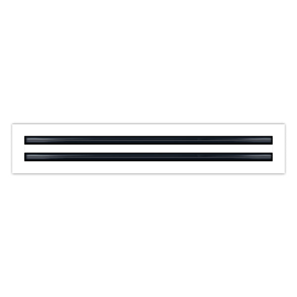 Side of 22x4 Modern Air Vent Cover White - 22x4 Standard Linear Slot Diffuser White - Texas Buildmart