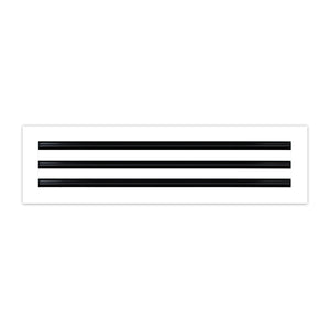 Side of 22x6 Modern Air Vent Cover White - 22x6 Standard Linear Slot Diffuser White - Texas Buildmart