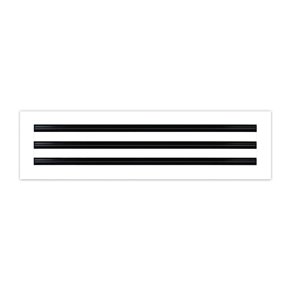 Side of 22x6 Modern Air Vent Cover White - 22x6 Standard Linear Slot Diffuser White - Texas Buildmart