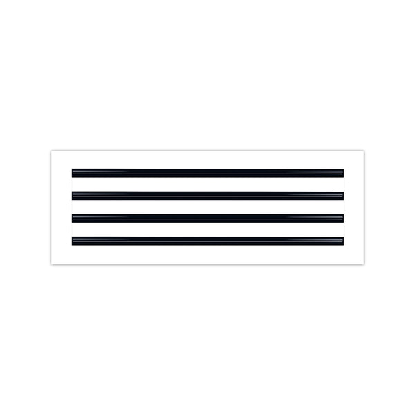 Side of 22x8 Modern Air Vent Cover White - 22x8 Standard Linear Slot Diffuser White - Texas Buildmart
