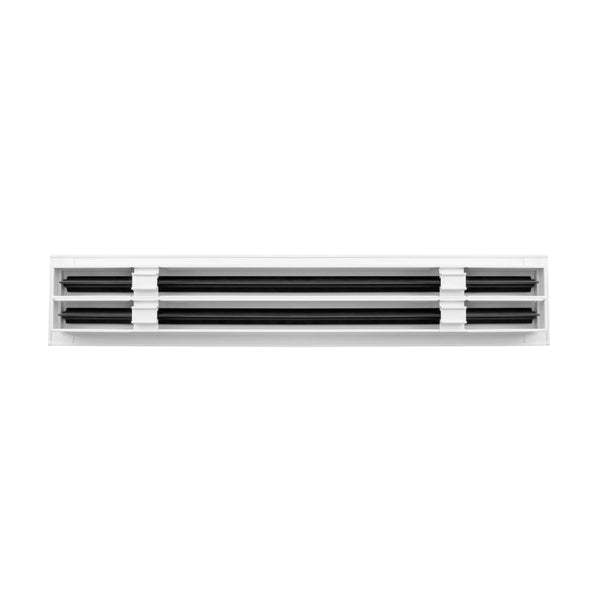 Back of 24 Inch 2 Slot Linear Air Vent Cover White - 24 Inch 2 Slot Linear Diffuser White - Texas Buildmart