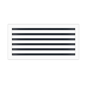 Side of 24x12 Modern Air Vent Cover White - 24x12 Standard Linear Slot Diffuser White - Texas Buildmart