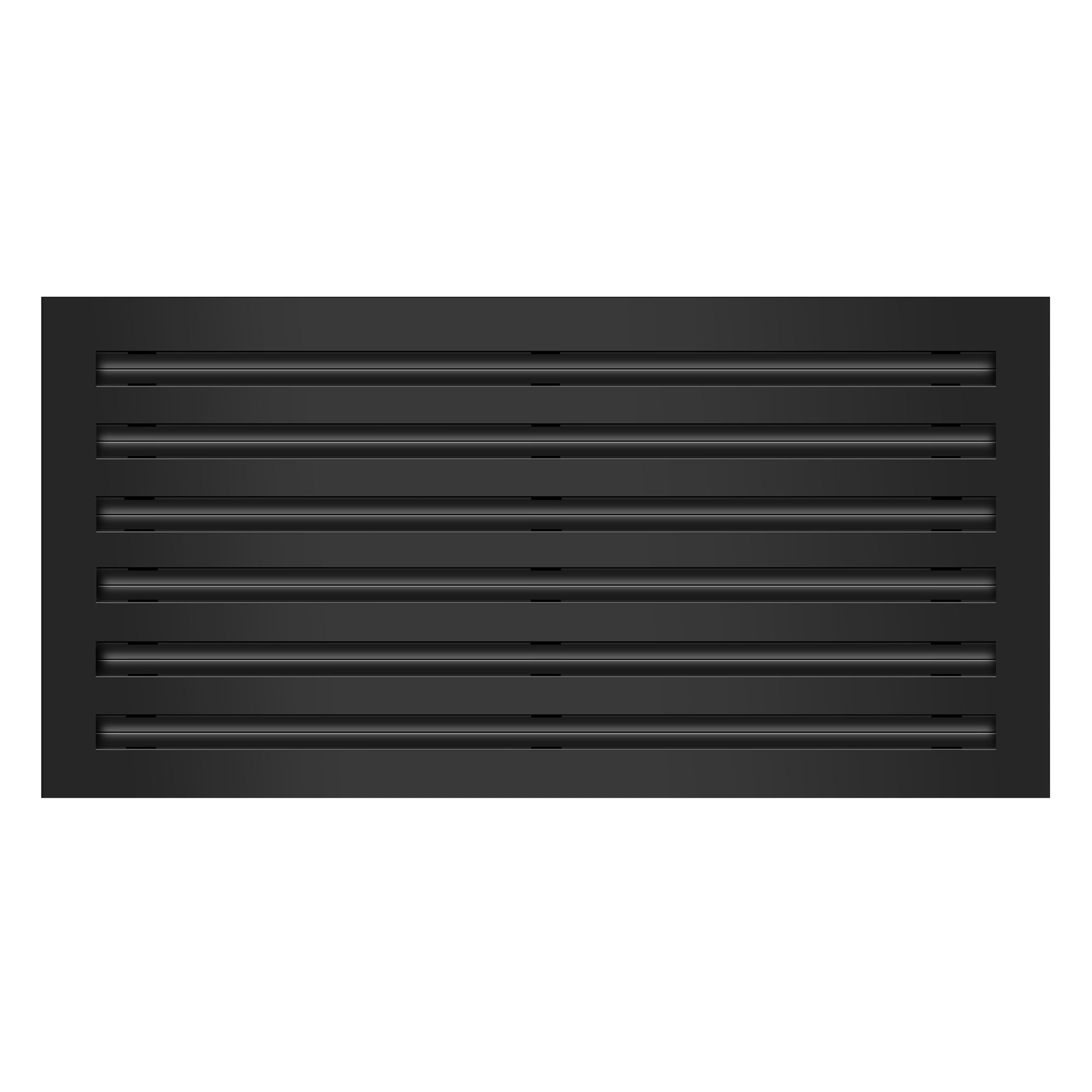 Front of 24x12 Modern Air Vent Cover Black - 24x12 Standard Linear Slot Diffuser Black - Texas Buildmart