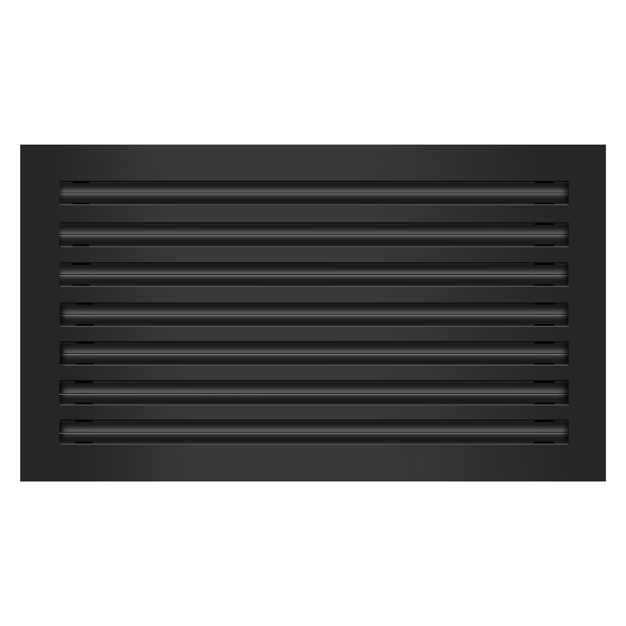 Front of 24x14 Modern Air Vent Cover Black - 24x14 Standard Linear Slot Diffuser Black - Texas Buildmart