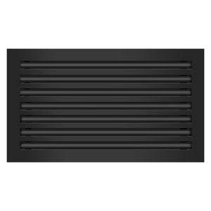 Front of 24x14 Modern Air Vent Cover Black - 24x14 Standard Linear Slot Diffuser Black - Texas Buildmart