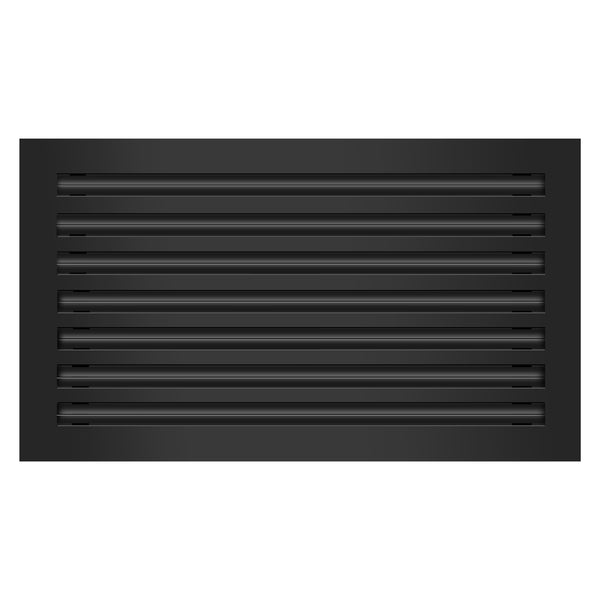 Front of 24x14 Modern Air Vent Cover Black - 24x14 Standard Linear Slot Diffuser Black - Texas Buildmart
