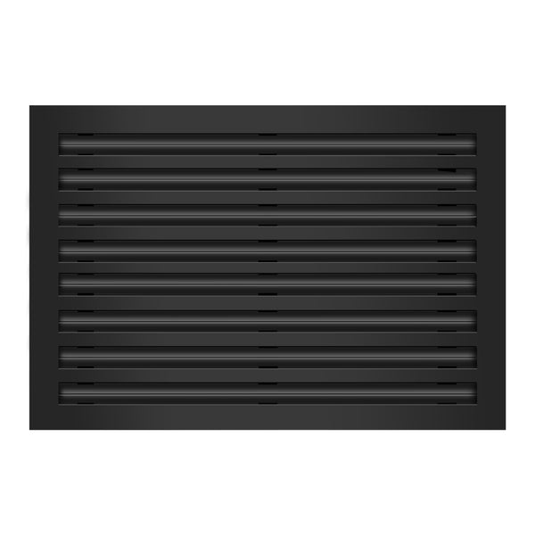 Front of 24x16 Modern Air Vent Cover Black - 24x16 Standard Linear Slot Diffuser Black - Texas Buildmart