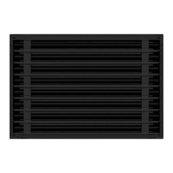 Back of 24x16 Modern Air Vent Cover Black - 24x16 Standard Linear Slot Diffuser Black - Texas Buildmart