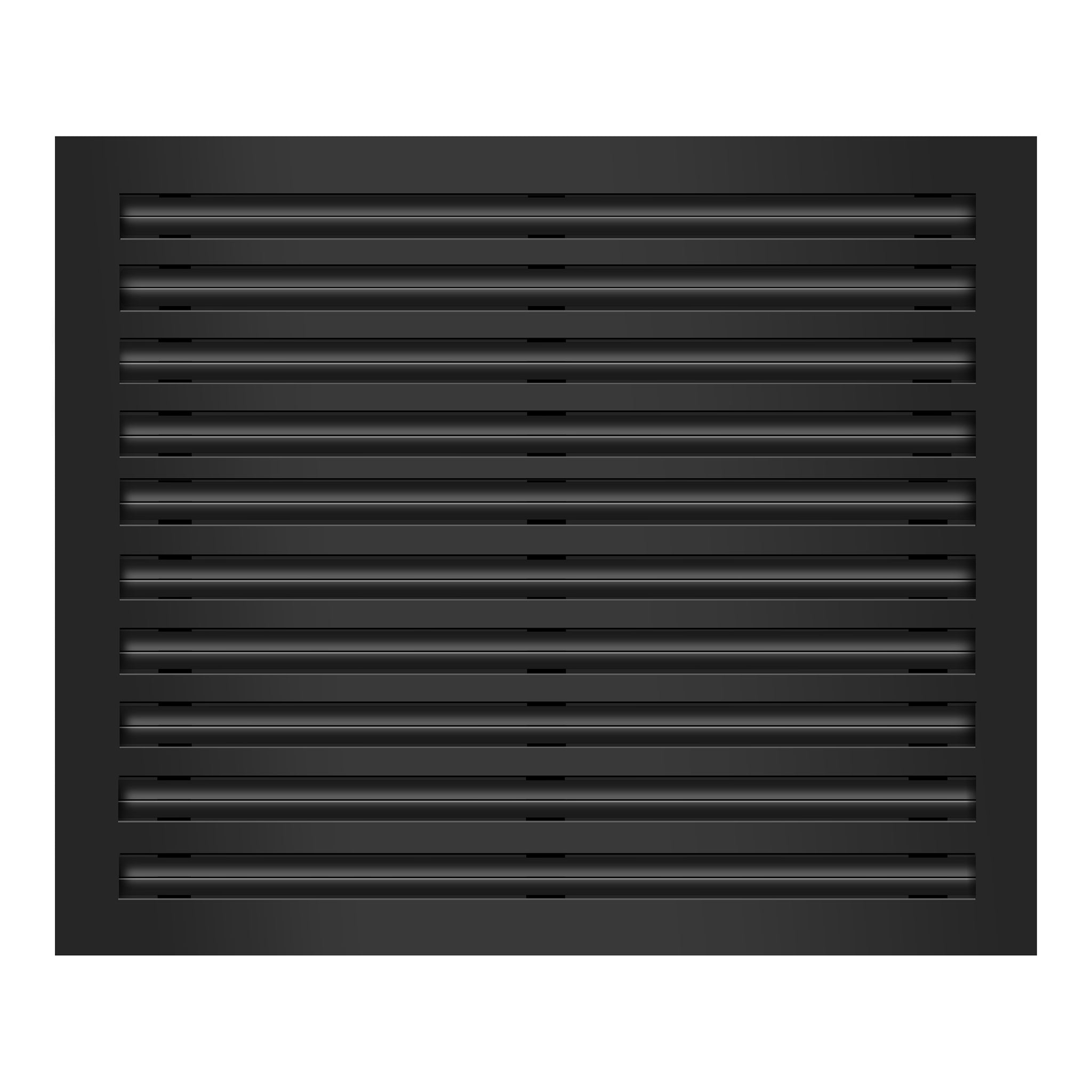 Front of 24x20 Modern Air Vent Cover Black - 24x20 Standard Linear Slot Diffuser Black - Texas Buildmart