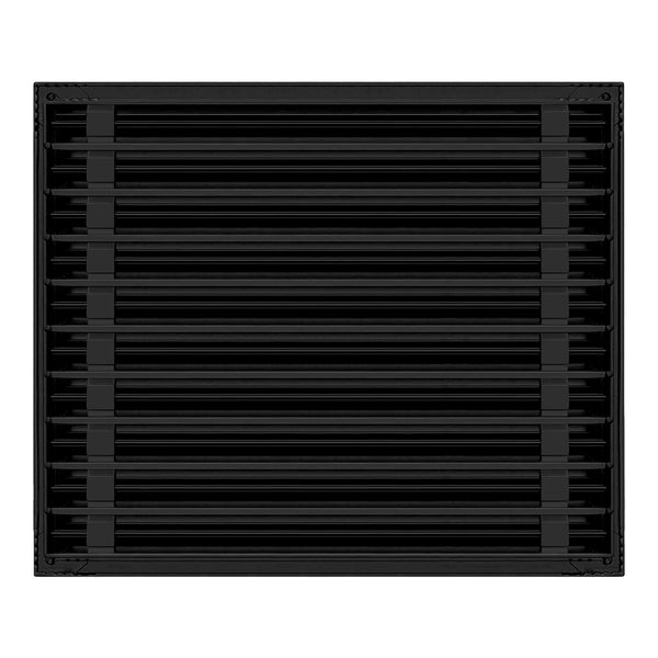 Back of 24x20 Modern Air Vent Cover Black - 24x20 Standard Linear Slot Diffuser Black - Texas Buildmart