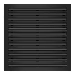 Front of 24x24 Modern Air Vent Cover Black - 24x24 Standard Linear Slot Diffuser Black - Texas Buildmart