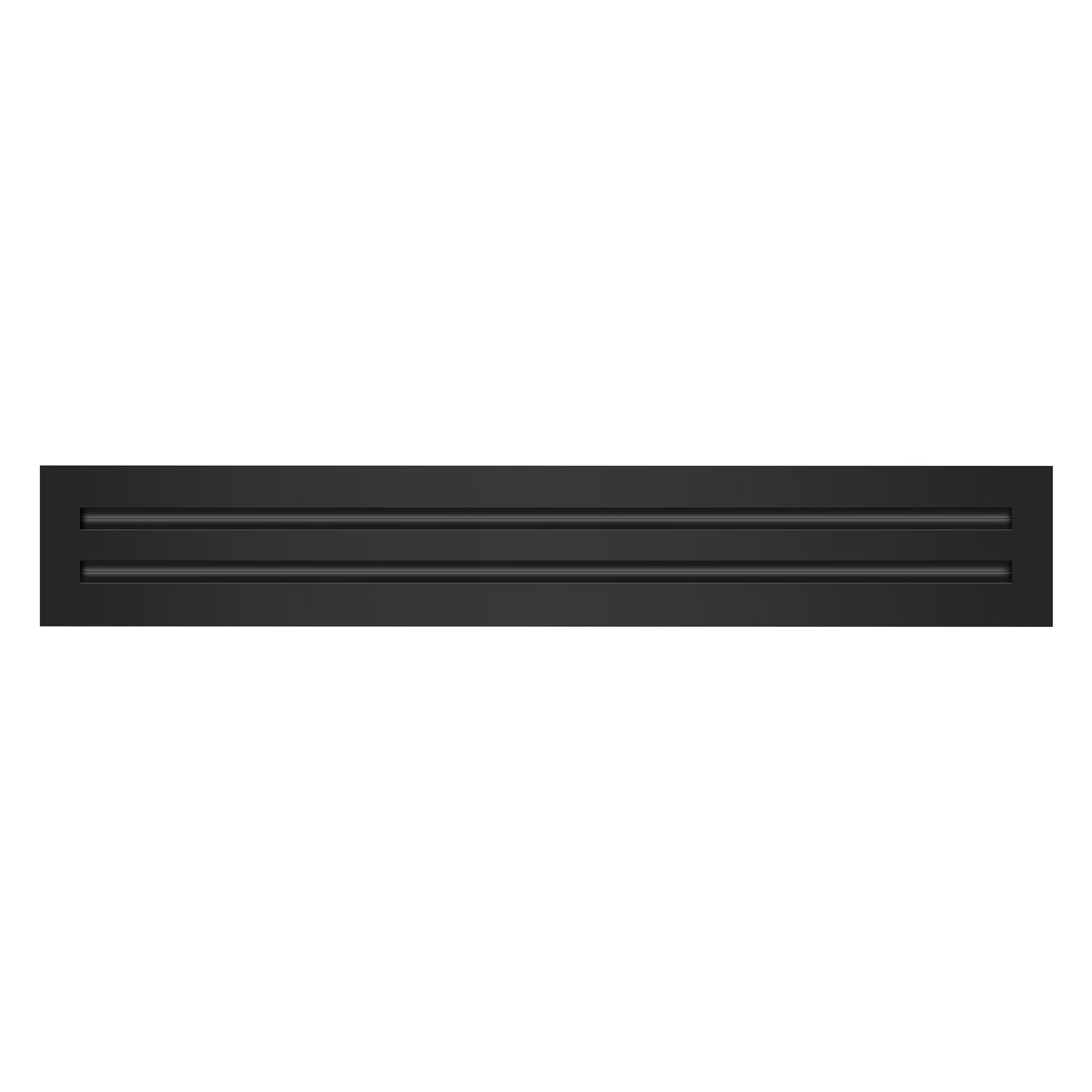 Front of 24x4 Modern Air Vent Cover Black - 24x4 Standard Linear Slot Diffuser Black - Texas Buildmart