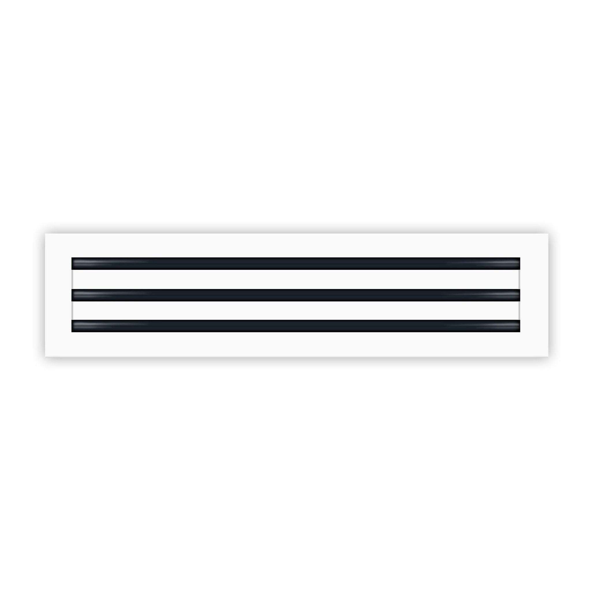 Front of 24x6 Modern Air Vent Cover White - 24x6 Standard Linear Slot Diffuser White - Texas Buildmart