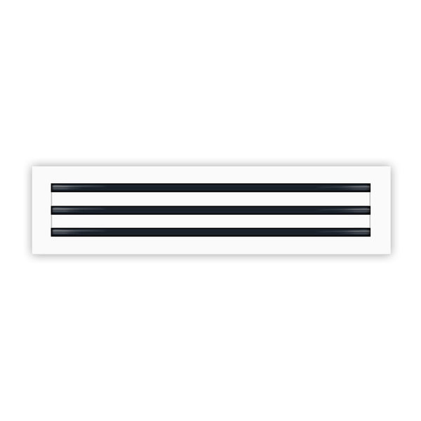Front of 24x6 Modern Air Vent Cover White - 24x6 Standard Linear Slot Diffuser White - Texas Buildmart