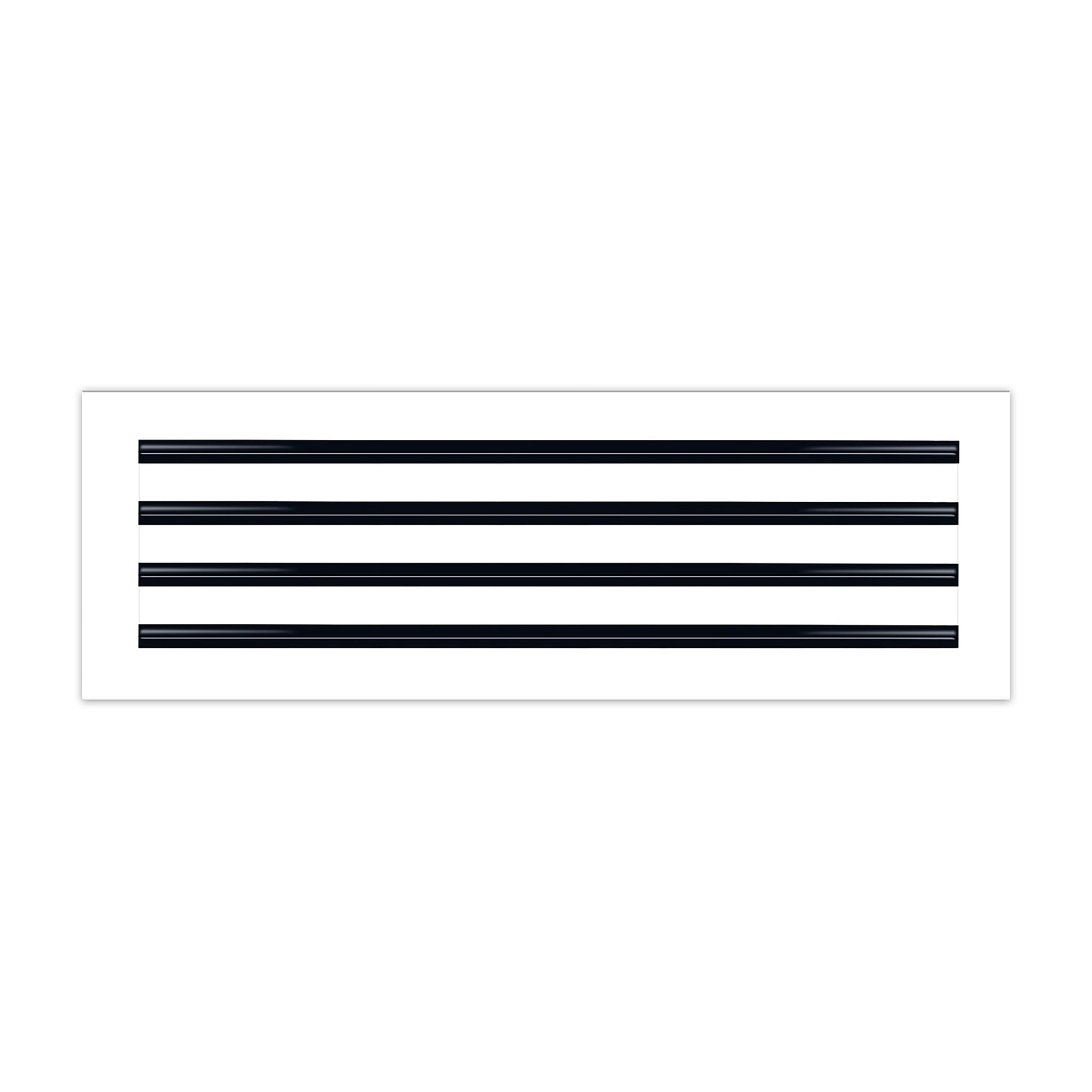 Side of 24x8 Modern Air Vent Cover White - 24x8 Standard Linear Slot Diffuser White - Texas Buildmart