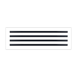 Side of 24x8 Modern Air Vent Cover White - 24x8 Standard Linear Slot Diffuser White - Texas Buildmart