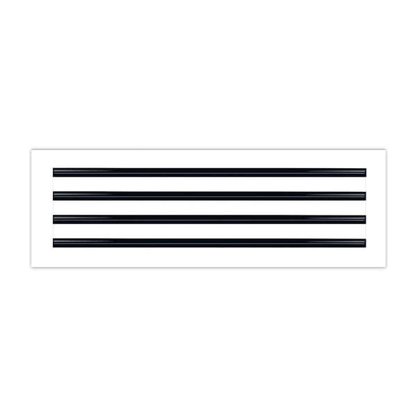 Side of 24x8 Modern Air Vent Cover White - 24x8 Standard Linear Slot Diffuser White - Texas Buildmart