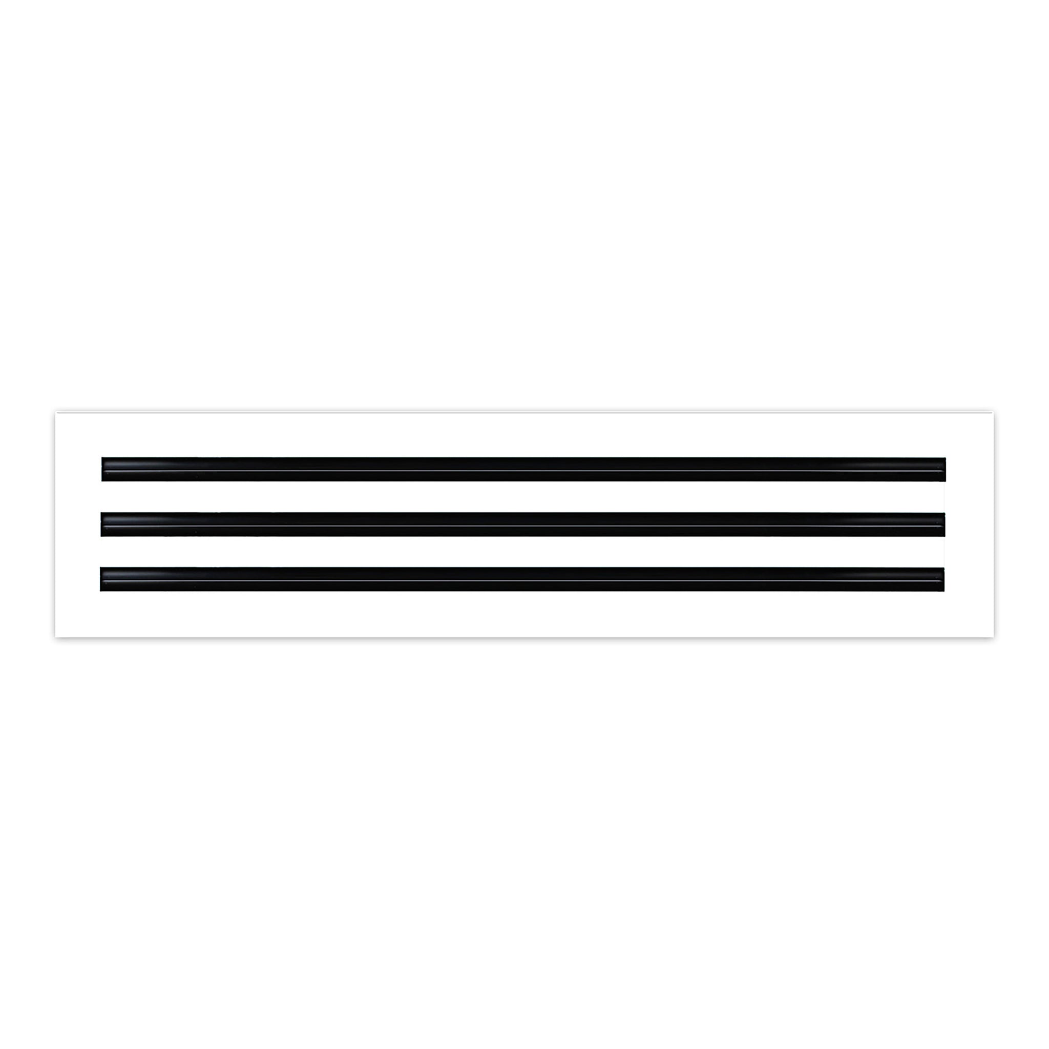 Side of 25x6 Modern Air Vent Cover White - 25x6 Standard Linear Slot Diffuser White - Texas Buildmart