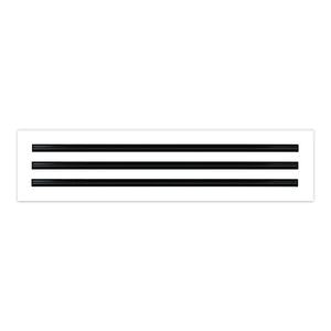 Side of 25x6 Modern Air Vent Cover White - 25x6 Standard Linear Slot Diffuser White - Texas Buildmart