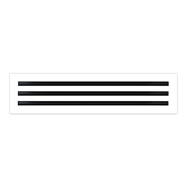 Side of 25x6 Modern Air Vent Cover White - 25x6 Standard Linear Slot Diffuser White - Texas Buildmart