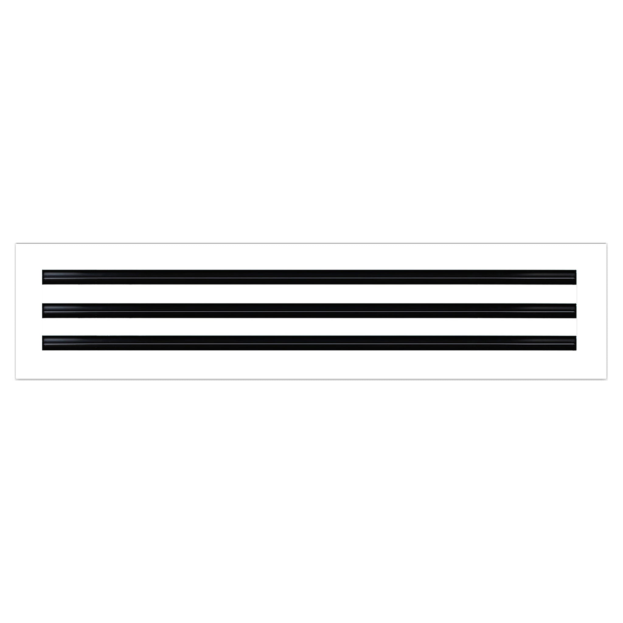 Side of 26x6 Modern Air Vent Cover White - 26x6 Standard Linear Slot Diffuser White - Texas Buildmart