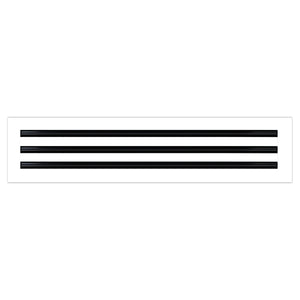 Side of 26x6 Modern Air Vent Cover White - 26x6 Standard Linear Slot Diffuser White - Texas Buildmart